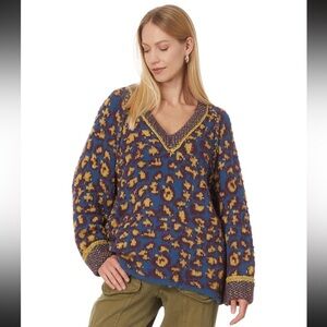 Free People Little Animal Sweater Size: Medium Color: Blue Fig